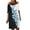 Blue Womens Summer Dress, variant on USSUMA Sundresses for Women Casual Summer Cold Shoulder Knee Length Tunic Hollow Out Floral Print Vintage Midi Womens Shirt Dresses Beach Round Neck Short Sleeve Plus Size Wedding Guest Sun Dress