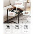 thumbnail image 6 of C Shaped End Table with  Station, Large Side Table Tiltable Desk with Storage Bag, TV Tray Under Couch Table with USB & Type-C Port, for Livingroom Bedroom Brown TB01BB090, 6 of 7