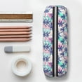thumbnail image 6 of Uemuo Palm Leaves Printed Leather Pencil Case, Pencil Pouch, Portable Pencil Bag, Pen Case for& Office, 6 of 7