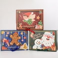 thumbnail image 4 of 12 Packs Of Christmas Theme Pattern Gift Boxes With Lids, Foldable Gift Wrap Boxes With Ribbon Hard Cardboard (4 Pcs Per Style), 4 of 4