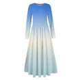 thumbnail image 4 of FrzhBrz 2025 Womens Plus Size Maxi Long Dress Long Sleeve Baggy Gradient Long T-Shirt Tunic Dress with Pockets, 4 of 7