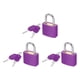thumbnail image 1 of Candado Uxcell con llaves, (Púrpura) (3 Pcs), candados de aleación de zinc, impermeables y a prueba de óxido, adecuados para - almacenamiento/ equipaje/ garajes/ cercas/ casillero., 1 of 7