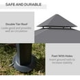 thumbnail image 3 of Outsunny 8' x 5' Grill Gazebo with Double Roof, Outdoor BBQ Gazebo Canopy with 2 Side Shelves for Patio Yard Garden, Gray, 3 of 9