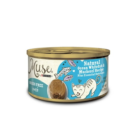 Muse by Purina Grain-Free Pate Natural Ocean Whitefish & Mackerel Recipe Adult Wet Cat Food - 3 oz. Can