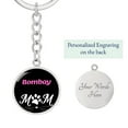 thumbnail image 2 of Bombay Cat Mom Keychain Stainless Steel or 18k Gold Circle Pendant, 2 of 16