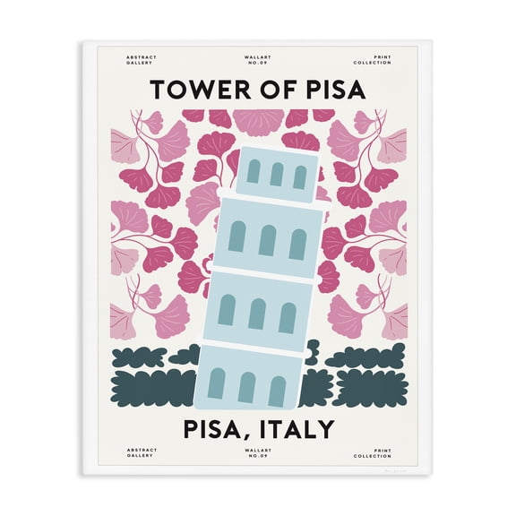 Stupell Industries Pastel Groovy Tower of Pisa Canvas Wall Art, design by Omar Escalante