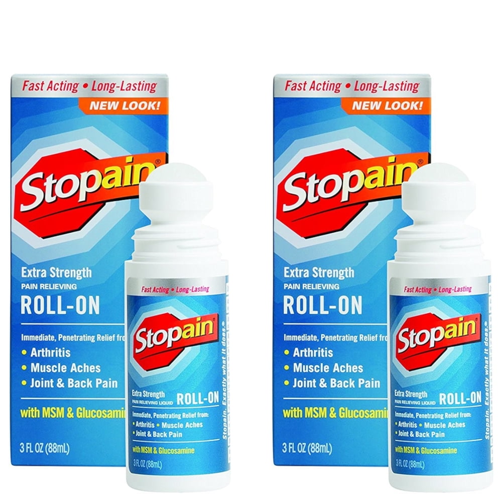 2 Pack Stopain Extra Strength Pain Relieving Rollon 3oz Each