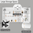 thumbnail image 5 of Tcbosik Lighted Medicine Cabinet with Mirror and Charging Station, Wall Mounted Cabinet with Adjustable Shelves and 3 Doors, Bathroom Cabinet with Anti-Fog Function, White, 5 of 10