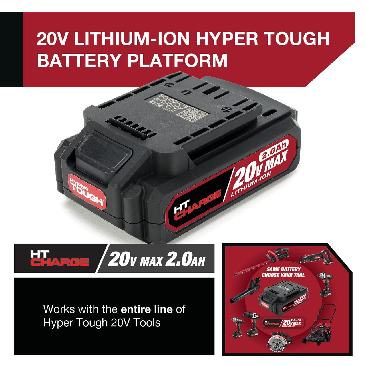 Hyper Tough 20V Max Lithium-Ion Oscillating Power Tool with 2.0 Amp Hour Battery & Charger, New Condition