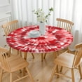 thumbnail image 3 of Colorful Tie Dye Pattern Round Fitted Tablecloth with Elastic Edge,Dining Table Cover Waterproof,Outdoor Round Tablecloth for Camping,Dining,Indoor and Outdoor, 3 of 7