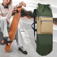 thumbnail image 5 of QSTDGVPW Skateboard Backpack Drawstring Closure Pad Storage Bag Waterproof Longboard Case Dark Green, 5 of 8