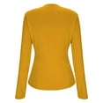 thumbnail image 6 of Lenpel Long Sleeve Shirts for Women Crew Neck Slim T-Shirts Base Layer Tops Casual Basic Tees Trendy Tunic Blouses(Yellow,XX-Large), 6 of 7