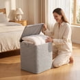 thumbnail image 7 of Poyokee Clothes Storage, Reinforced Storage Baskets for Organizing Clothing Sweater Comforter Bedding, Foldable Baskets Closet Organizers and Storage with Lids, L, 7 of 7