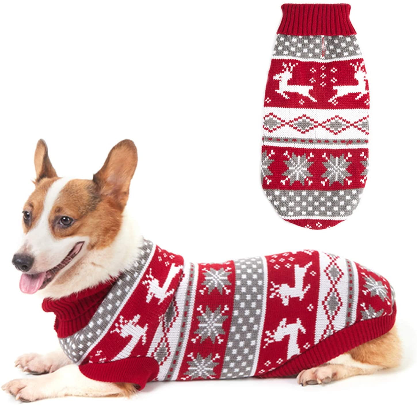 Small Dog Fleece Coats Winter Pet  Snowflake Reindeer Christmas Costume #@ 