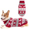 thumbnail image 1 of Lindo suéter navideño para perros con diseño de reno y copo de nieve, jersey de punto para mascotas, suave y cálido, de tela navideña, cuello alto, ropa de otoño e invierno para cachorros y gatos (1 u, 1 of 4