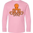 thumbnail image 3 of Inktastic Orange Octopus Long Sleeve Youth T-Shirt, 3 of 5