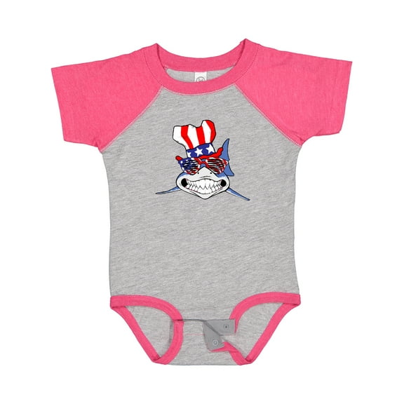 Inktastic 4th of July Patriot Shark Boys or Girls Baby Bodysuit
