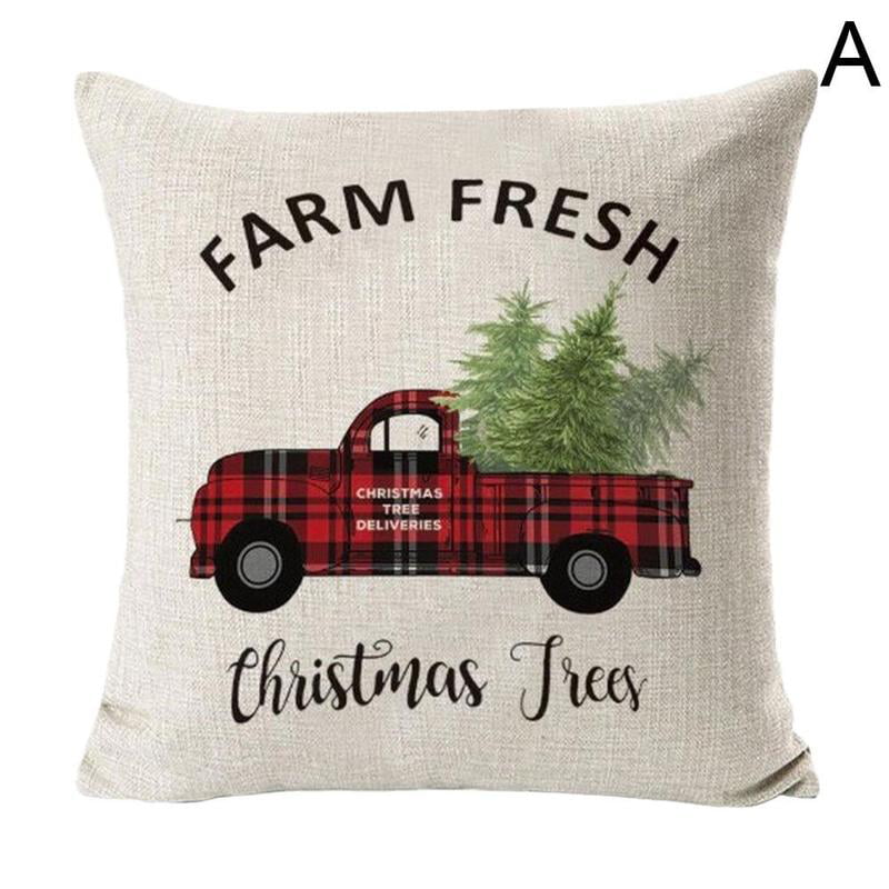 Decorative Linen Gift Cover Pillow Vehicle Cushion Home Printing Case Christmas 