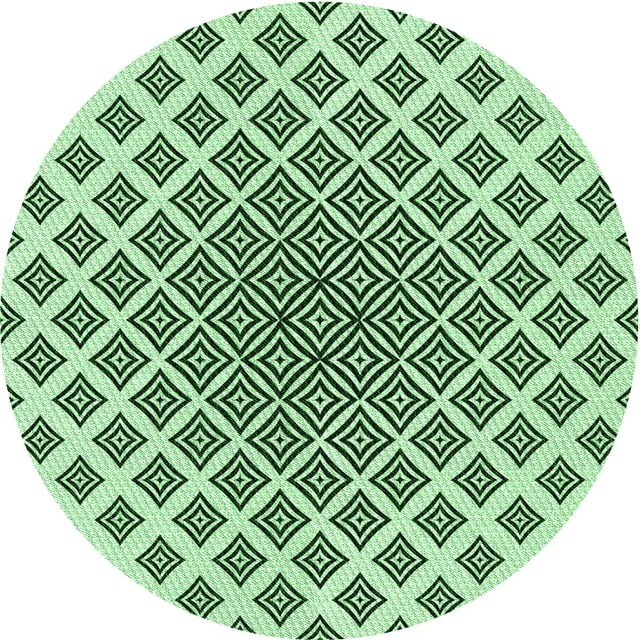 Ahgly Tapis Rond Lavable en Machine Intérieur Transitionnel Vert Menthe, 6 Pieds Rond