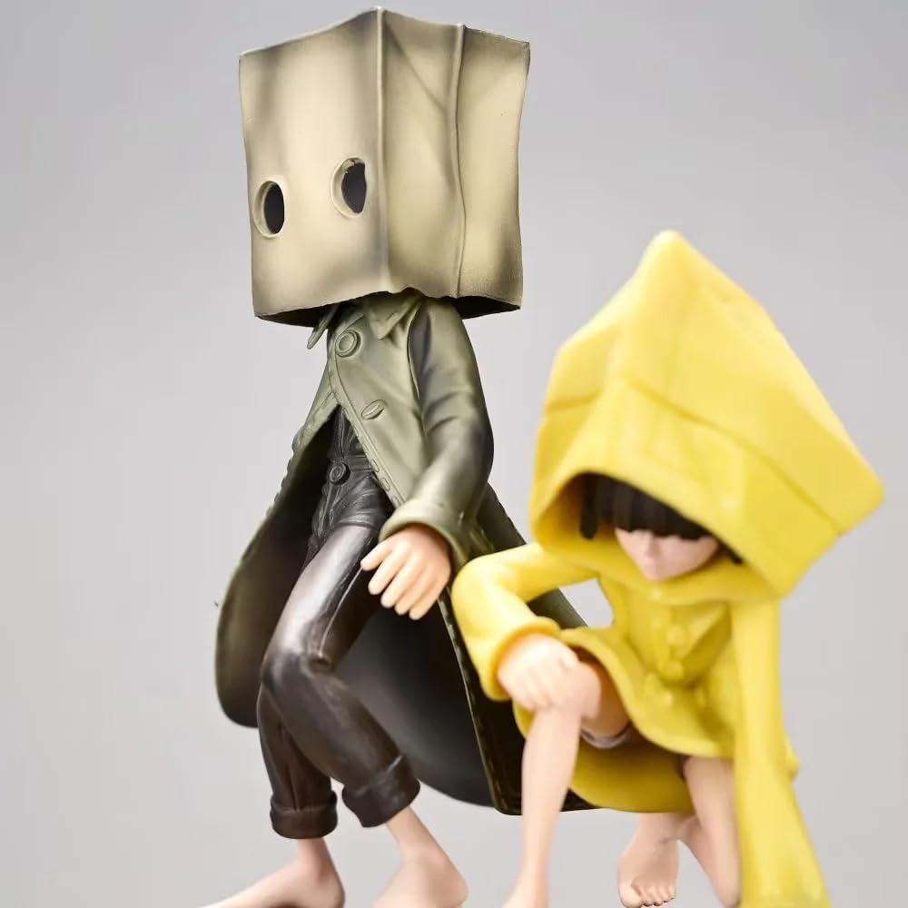 Little Nightmares Six Figure, Mono‌‌ Figure, Standing Horror Adventure Scene Action Figures 21cm/8.3inch Anime Character Statue Model Desktop Ornament Gifts
