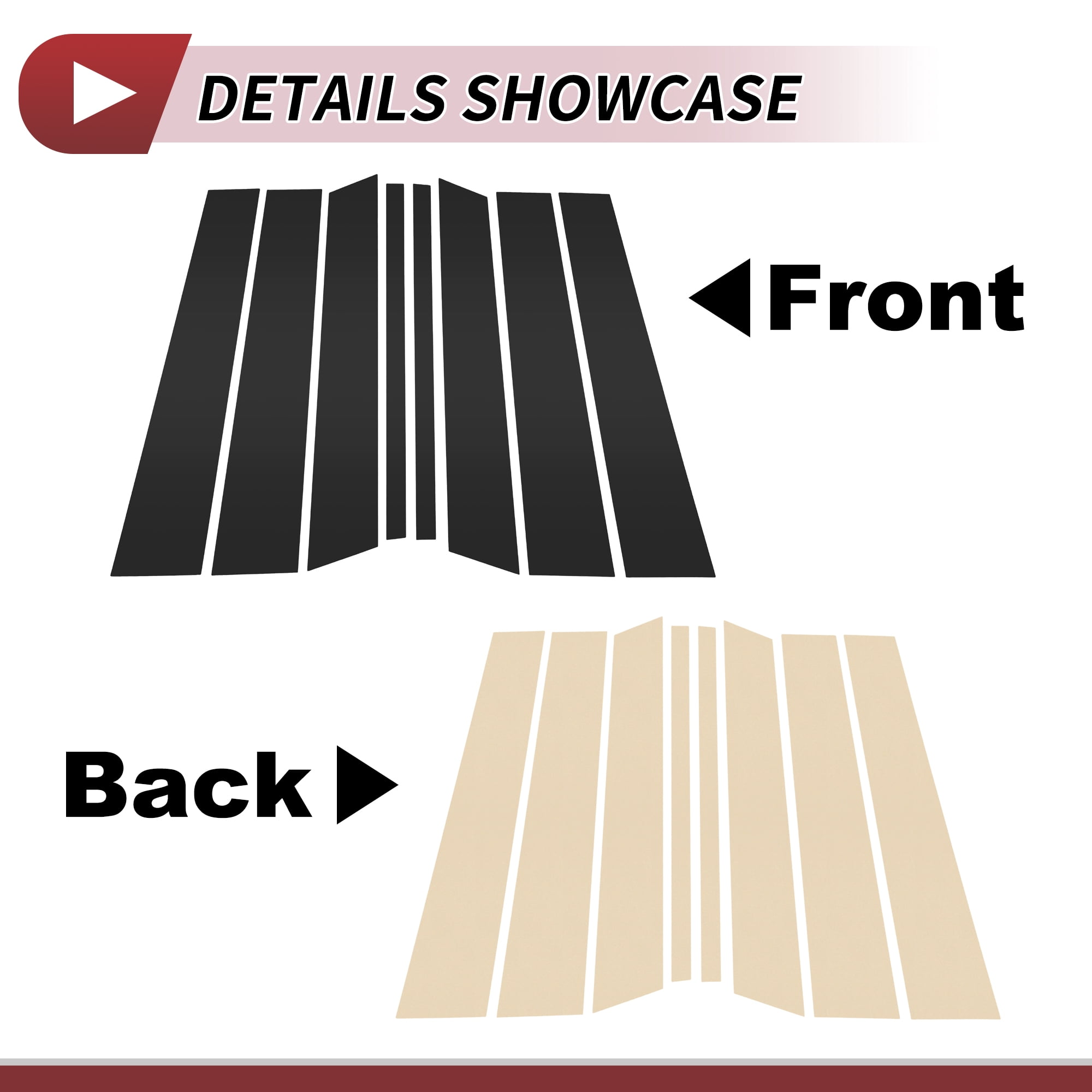 Unique Bargains 8Pcs Door Pillar Window Trim for Ford Edge 2007-2014