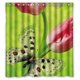 thumbnail image 1 of Cortina de ducha ABPHQTO Mariposa Sobre Tulipanes Rojos Impermeable 160x180 cm, 1 of 2