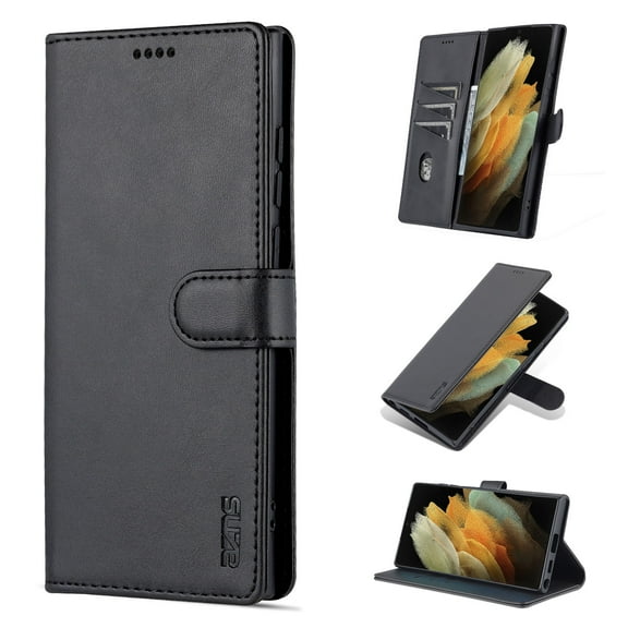 Case for iPhone 17, Leather iPhone 17 Wallet Magnetic Book Protection Cover, Kickstand RFID Blocking Credit Card Holder Compatible with iPhone 17, Black