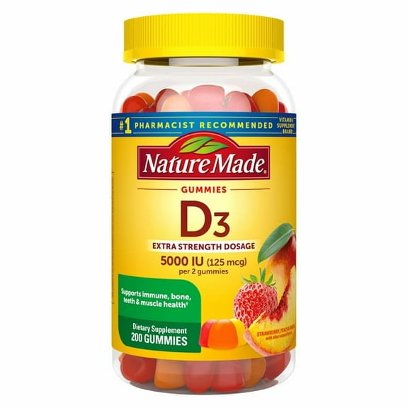 Nature Made Extra Strength Vitamin D3 125 mcg, 200 Gummies