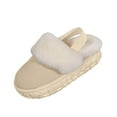 thumbnail image 2 of Zunfee Women’s White Fuzzy Slippers - Indoor Outdoor, Plush Synthetic Fur Lined, Non-Slip Warm Fall Winter Style, Size 40 (US 9), 2 of 8