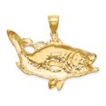 thumbnail image 4 of 10k Yellow Gold Bass Pendant for Men and Women, Detailed Fish Necklace Symbolizing Strength and Patience, Angler Jewelry for Nature Lovers, Outdoor Fishing and Hunting Accessory, 4 of 6