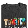 thumbnail image 3 of Teach T Shirt for Women Teacher Graphic Tees Tops Teach Inspire Letter Print Shirts Tops, 3 of 6