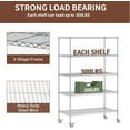 thumbnail image 4 of 5-Tier Metal Storage Shelving Unit, Adjustable Storage Rack Display Shelves,  Steel Wire Shelf on Wheels,  and Home Use, 48”W x 24”D x 72”H, 1500 LBS Capacity, 4 of 15