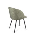thumbnail image 6 of Set of 2 Dining Chairs, Upholstered Teddy Faux Fur Armchair with Metal Legs, Mid-Century Accent Chairs for Living Room Kitchen Dining Room,Grey, 6 of 9