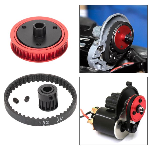 Sistema de engranajes de transmisión de transmisión por correa para Axial SCX10 II 90046 Rojo 5mm Hugo Engranaje de transmisión de transmisión por correa