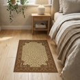 thumbnail image 3 of ODIKA 2'x3' Washable Throw Rug Non-Slip, Low Profile, Flatwoven, Easy Care Spotted Print Southwestern Border Brindle Center Motif Patchwork Cow Flowing for Hallway, Study Room, 3 of 7