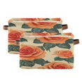 thumbnail image 2 of Square Storage Basket 14.2*10.2*8.3 Inch One Sizex2 Shelf Basket Open Home Storage Bins Bedroom Storage Basket Closet Storage Stylish Decor Pretty Red Roses6, 2 of 9