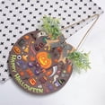 thumbnail image 4 of SKYSONIC Halloween Welcome Sign Front Door Decoration Round Door Hanging Sign Porch Decorations for Home Outdoor Indoor Holiday Fall Halloween Christmas - 11.8x11.8 inch, 4 of 7