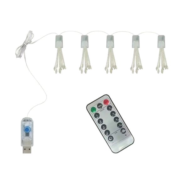 Outdoor Christmas Lights 5 ft USB-Powered Multicolor Light String with Remote Control for Indoor and Outdoor Holiday Decorations
