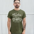 thumbnail image 3 of Tee Hunt Custom Motorcycles Road Tested T-Shirt Bobber Biker Gang MC Men's Tee, Military Green, 5X-Large, 3 of 5