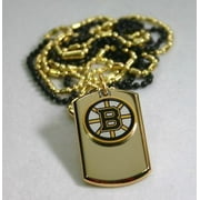 BOSTON BRUINS GOLD IPG STAINLESS STEEL DOG TAG NECKLACE TAG PENDANT ENGRAVE