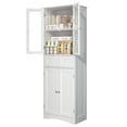 thumbnail image 6 of Pantry Cabinet,Lofka 67" Kitchen Pantry with Glass Door & Shelves & 2 Drawers, White, 6 of 10