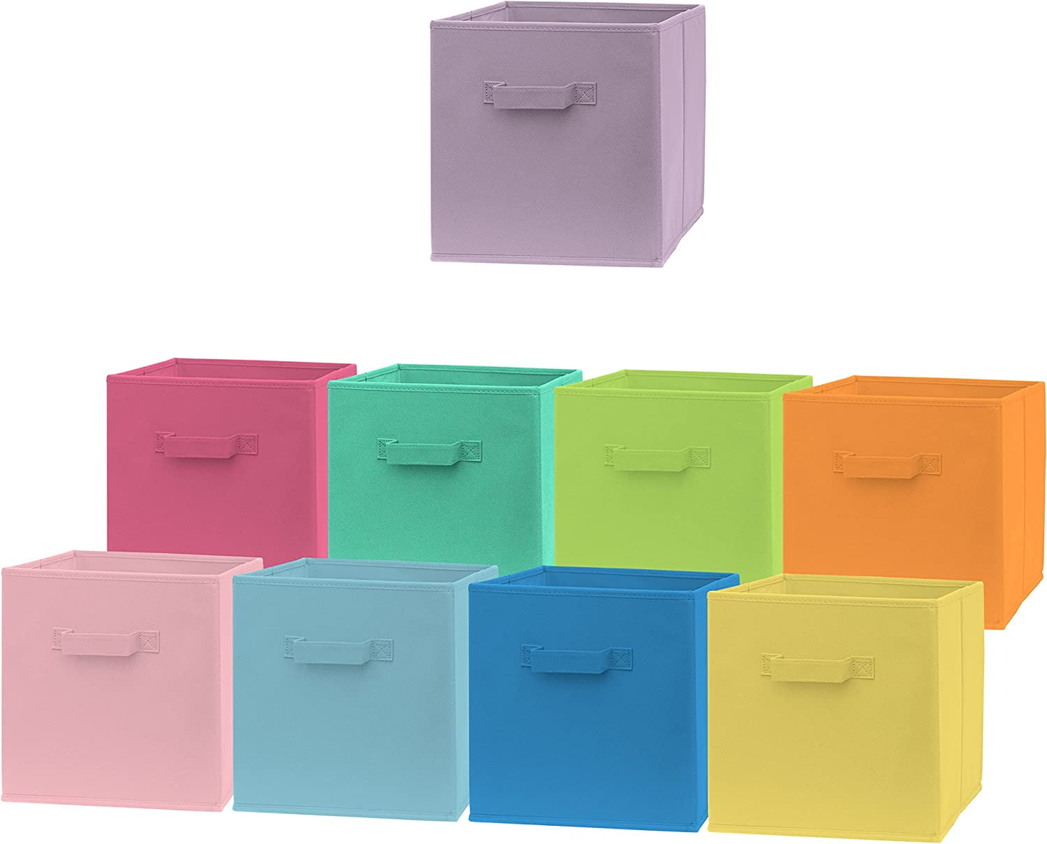 Cube Storage Bins Fun Colored 11 Inch Storage Cubes (9 Pack) Fabric