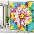 thumbnail image 5 of Ambesonne Flower Shower Curtain, Petal Floral Print Art, 69"Wx70"L, Turquoise and Pink, 5 of 5