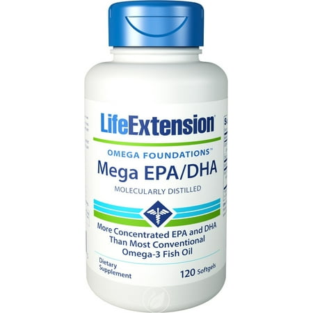 Life Extension Mega Epa Dha 120 Softgels, Pack of
