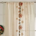 thumbnail image 2 of Sunyuer Christmas Lace Curtain With Embroidery for Living Room Bedroom, Stylish Room Rod Pocket Curtains for Home Decor, 2 Panel, 2 of 9