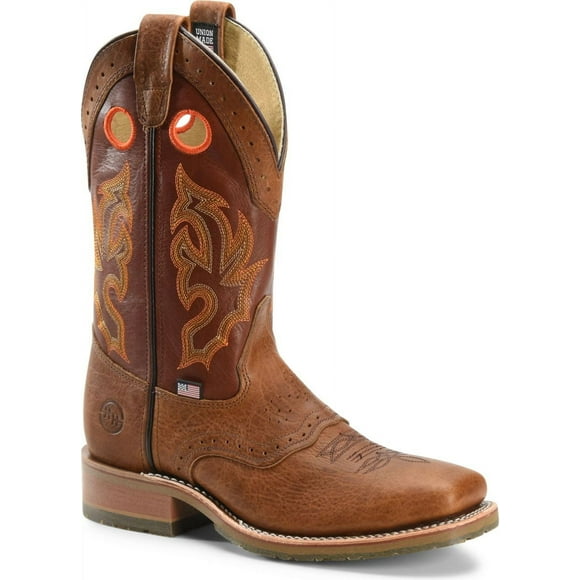 Double-H Boots Men's 12" Mickey Steel Toe I.C.E.™ Roper Work Boot Brown - DH5400