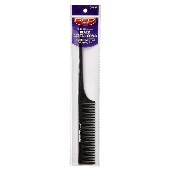 Red by Kiss Premium Rat Tail Comb Black | Precision Parting  Styling