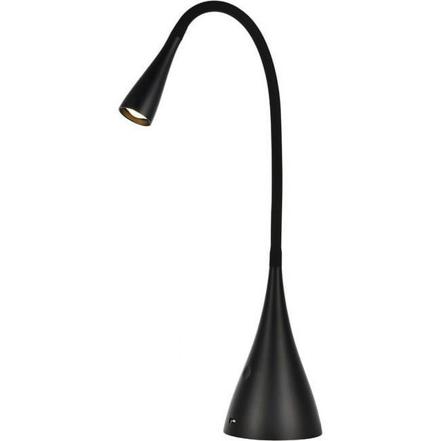 Elegant Decor Élégant LEDDS012 LED Lampe de Bureau avec Gradateur Tactile Lisse & USB & 44; Noir Mat