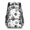 thumbnail image 2 of Grey Dog Paw Footprint Backpack for School,Cute School Bag,Schoolbag with Adjustable Shoulder Straps & Padded Back,16.9 Inch, 2 of 5