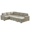 thumbnail image 5 of HomeStock 115.5" Wide Fabric Linen Left Hand Facing Sectional Sleeper Sofa Bed&Couch-Beige, 5 of 6
